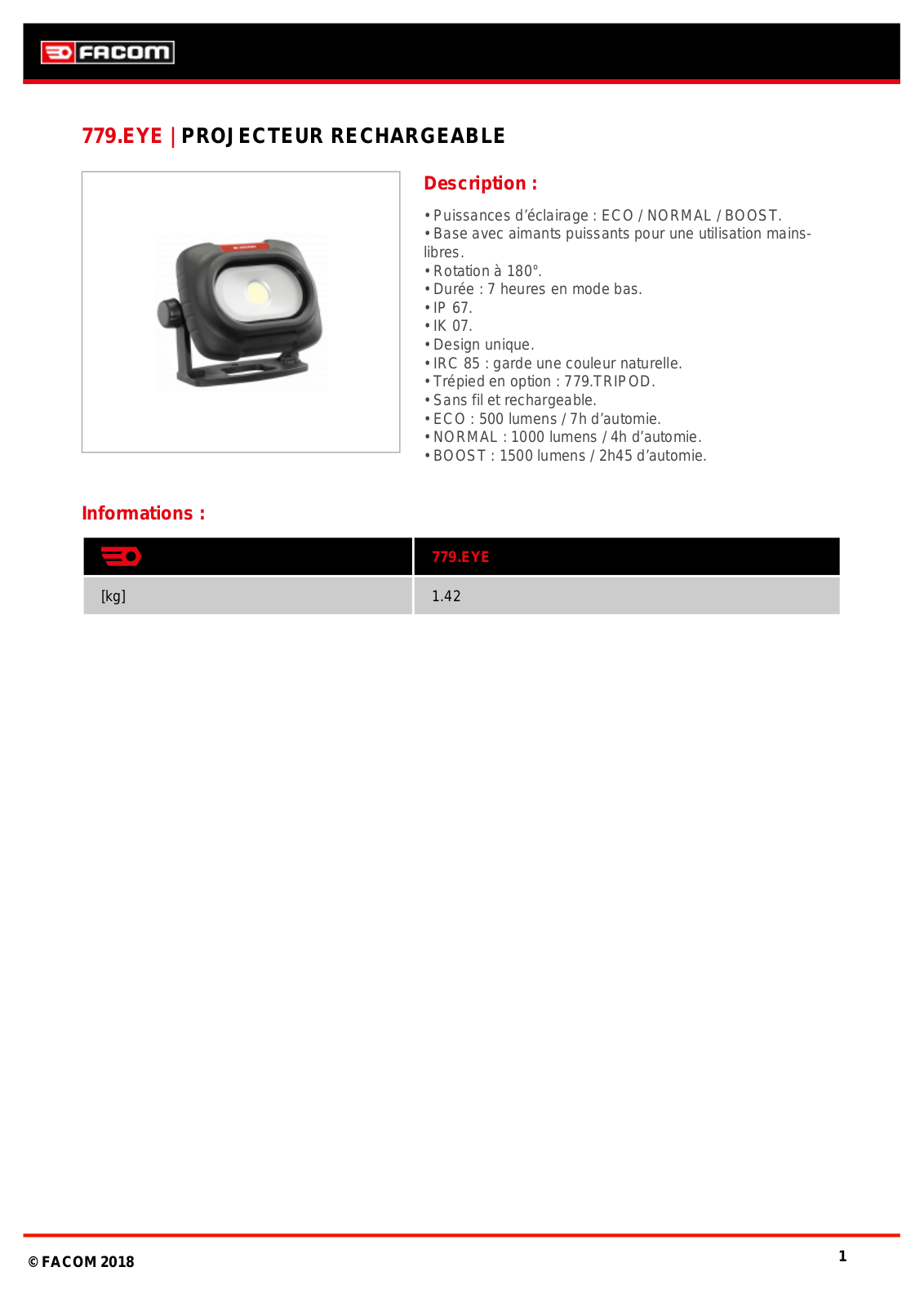 Facom 779.EYEPB Specification - ManualMachine.com