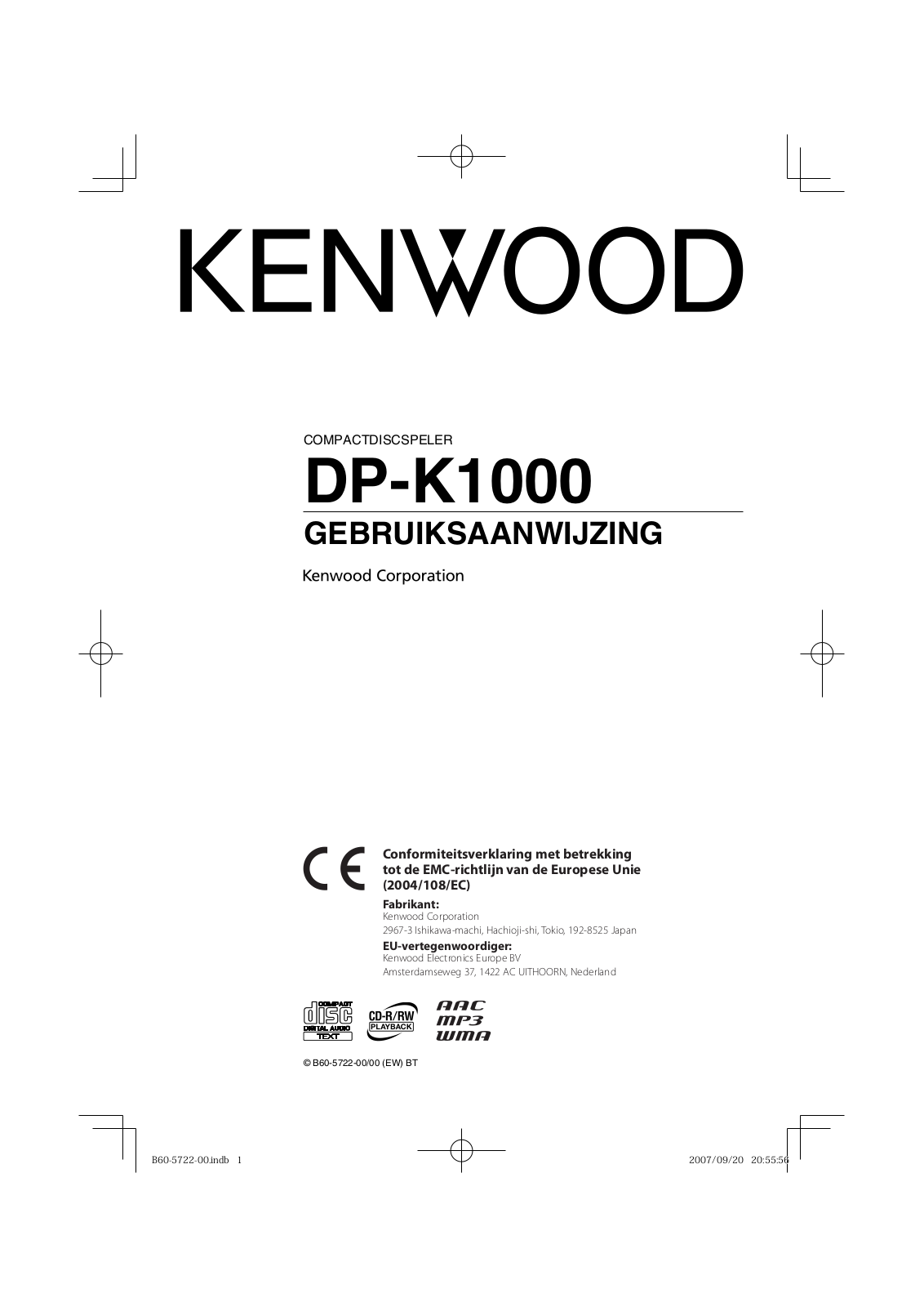 Kenwood DP-K1000 User Manual