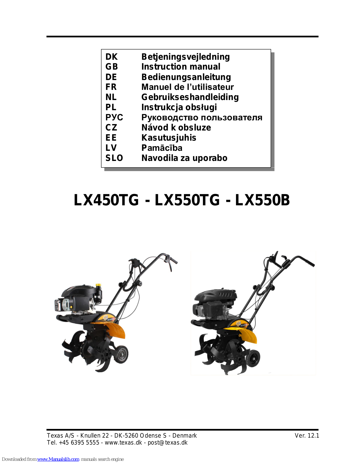 Texas LX450TG, LX550B, LX550TG Instruction Manual