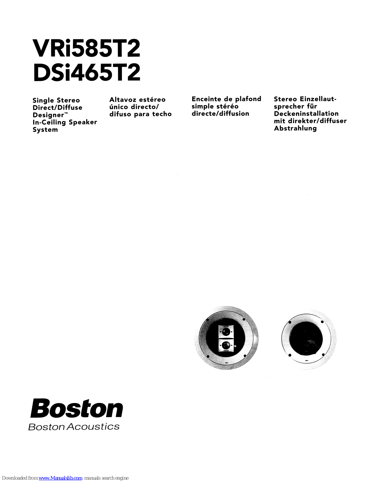 Boston VRI585T2, DSI465T2 User Manual