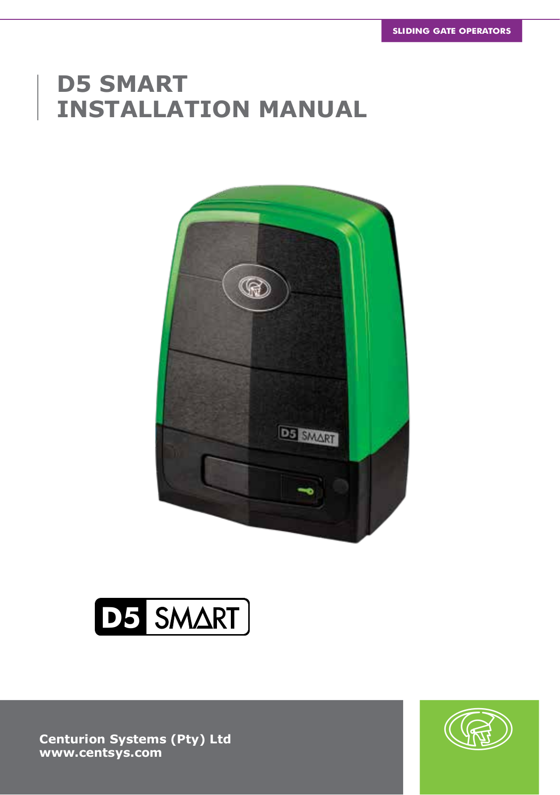 Centurion D5 Smart User Manual