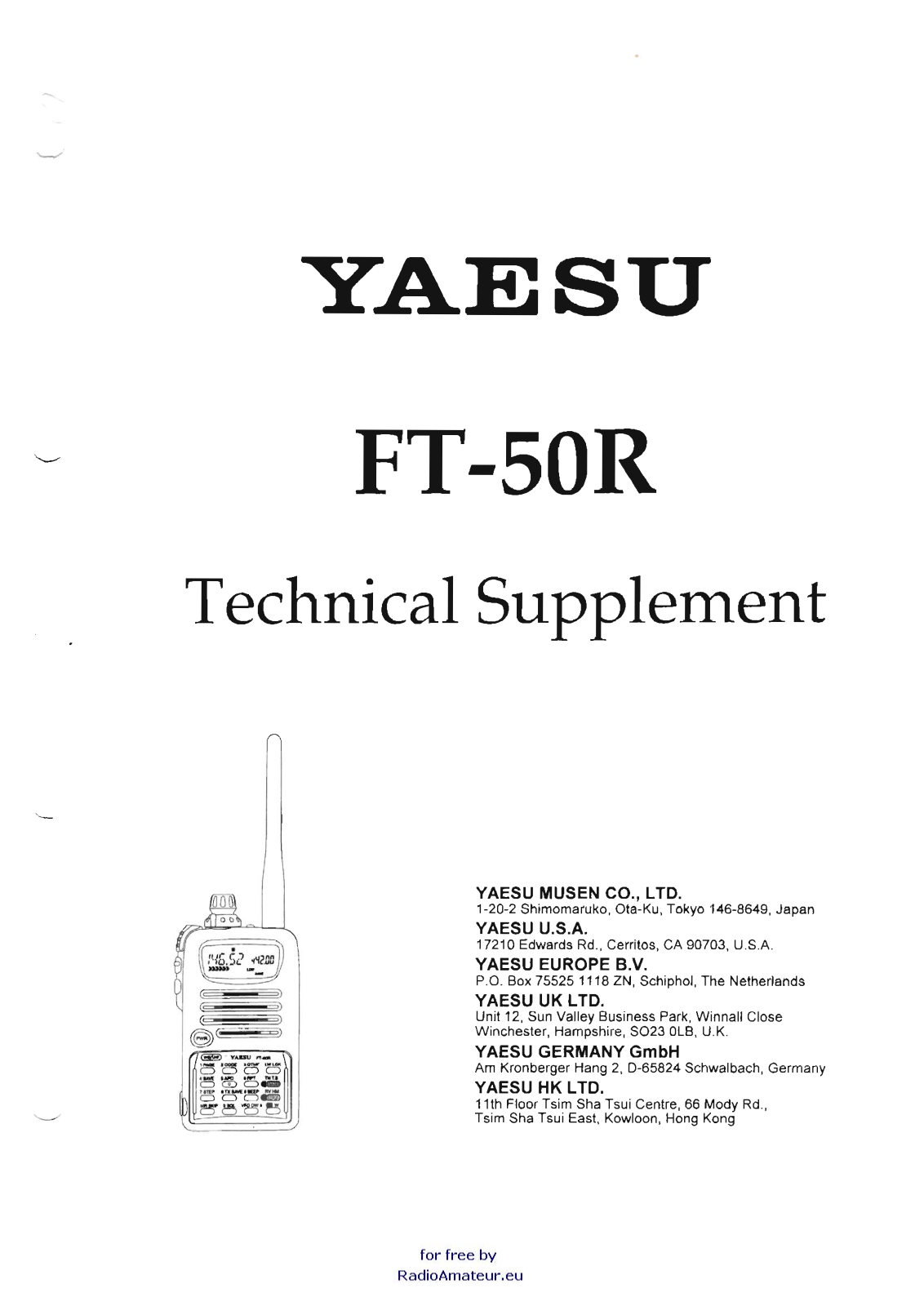 Yaesu FT-50R User Manual