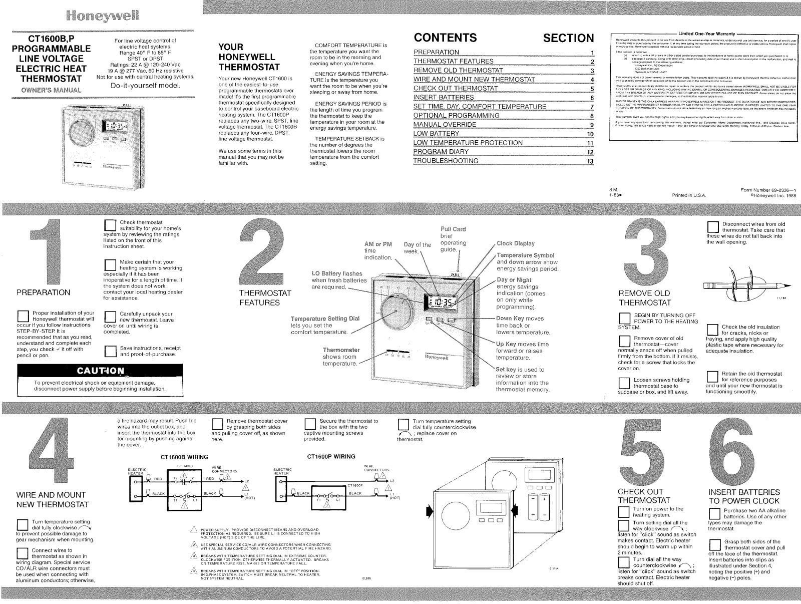 Honeywell CT1600 User Manual