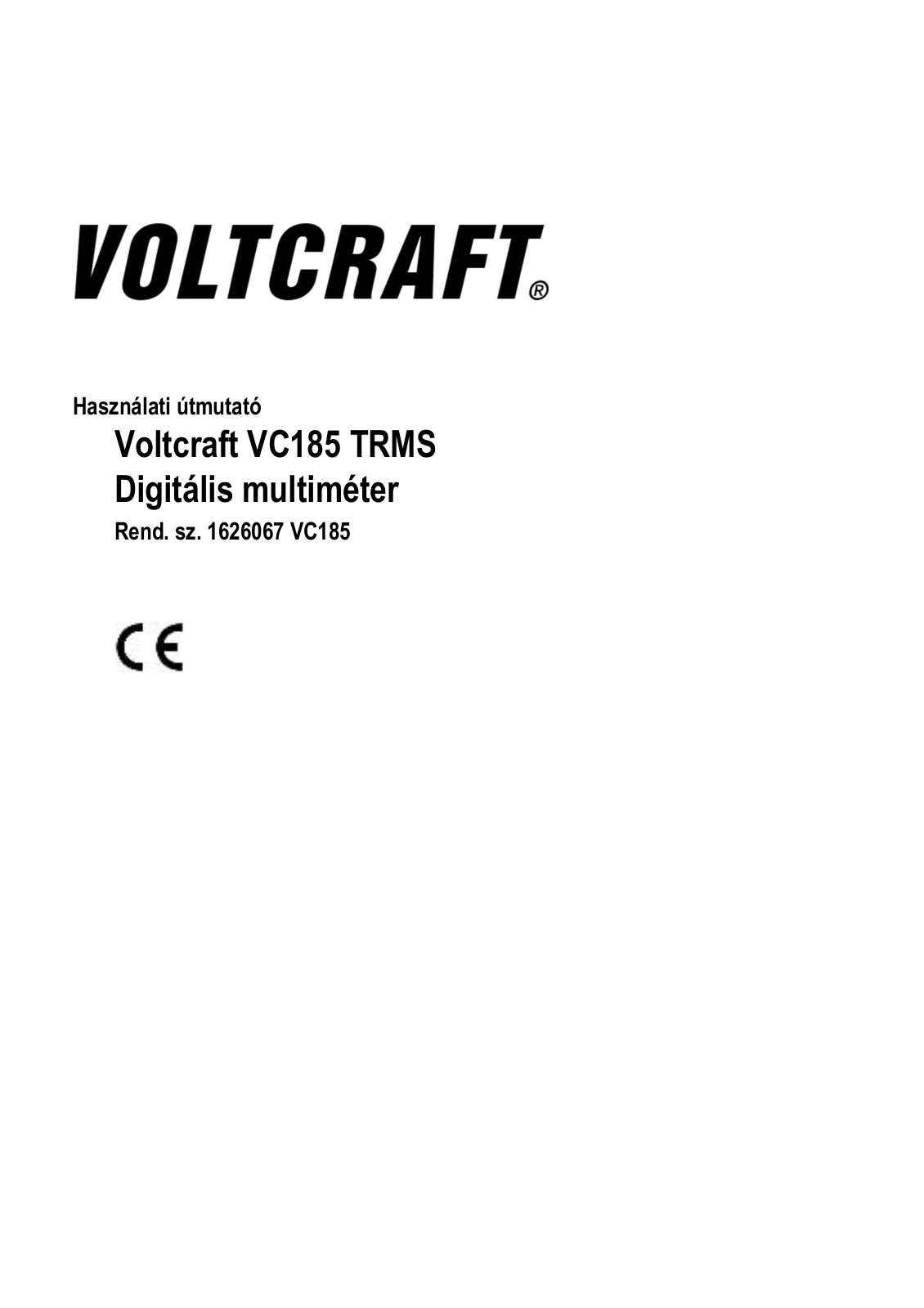 VOLTCRAFT VC185 User guide