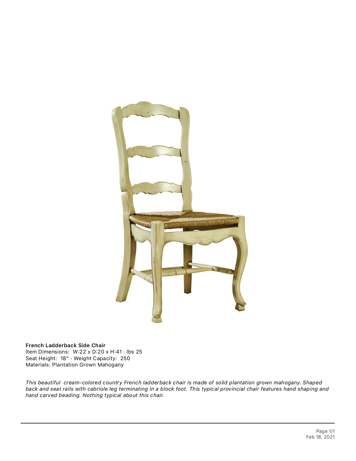 Furniture Classics FCD1215 Specifications - ManualMachine.com