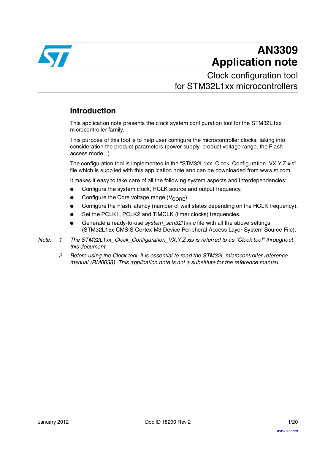 ST AN3309 APPLICATION NOTE