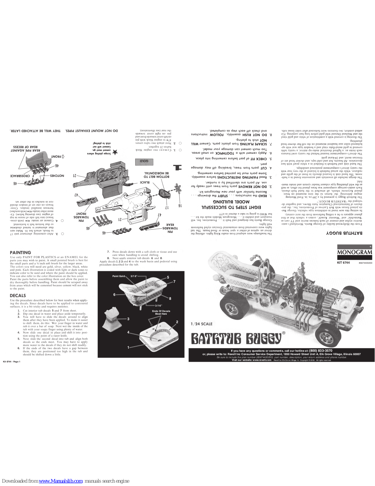 Monogram KIT 6744, Bathtub Buggy, 6744 Assembly Manual