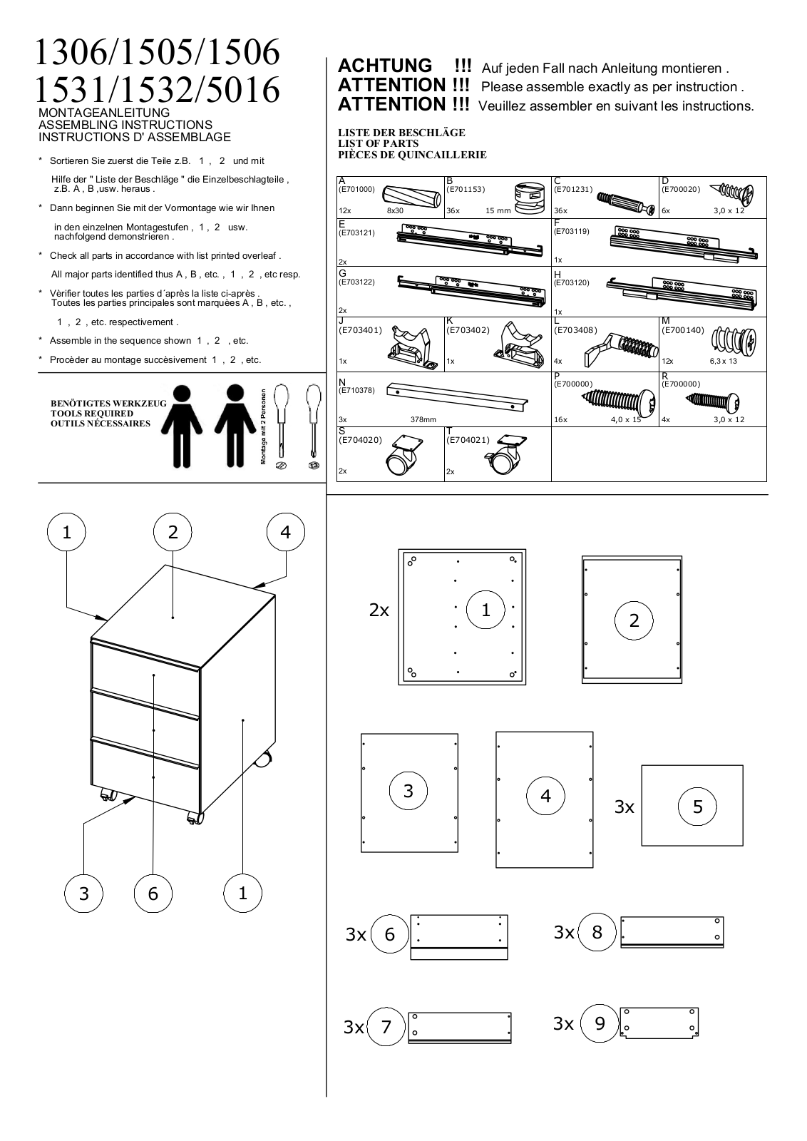 Maja Mobel 1505 Assembly instructions