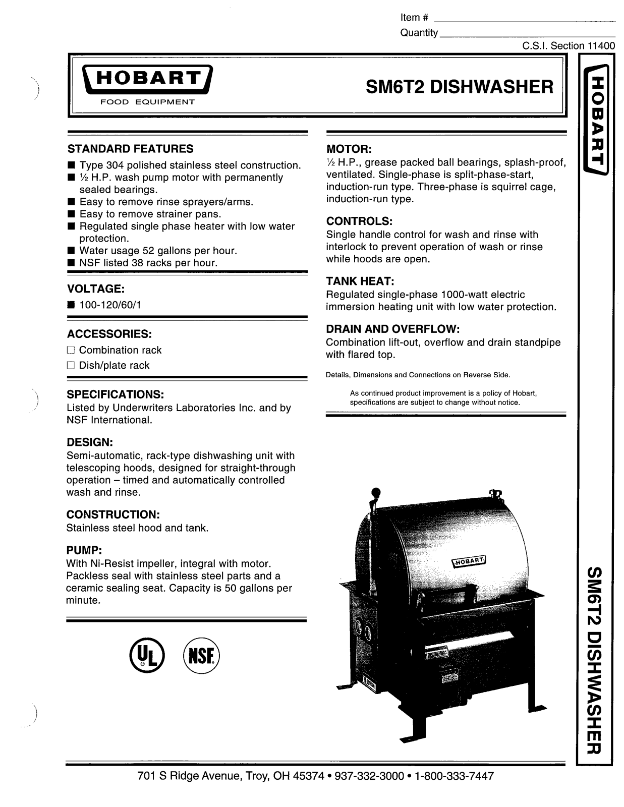 Hobart SM6T2 User Manual