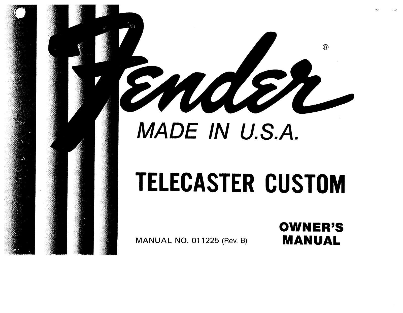 Fender Telecaster Custom Owner's Manual