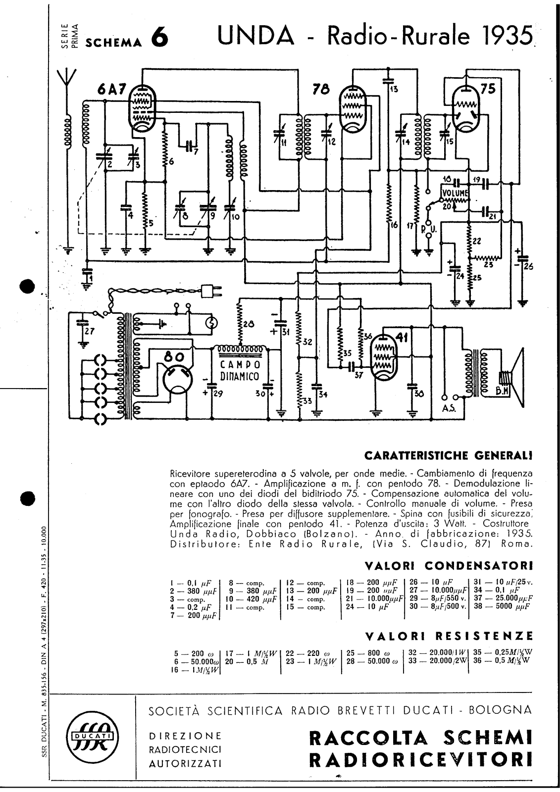 Unda Radio 1935 schematic