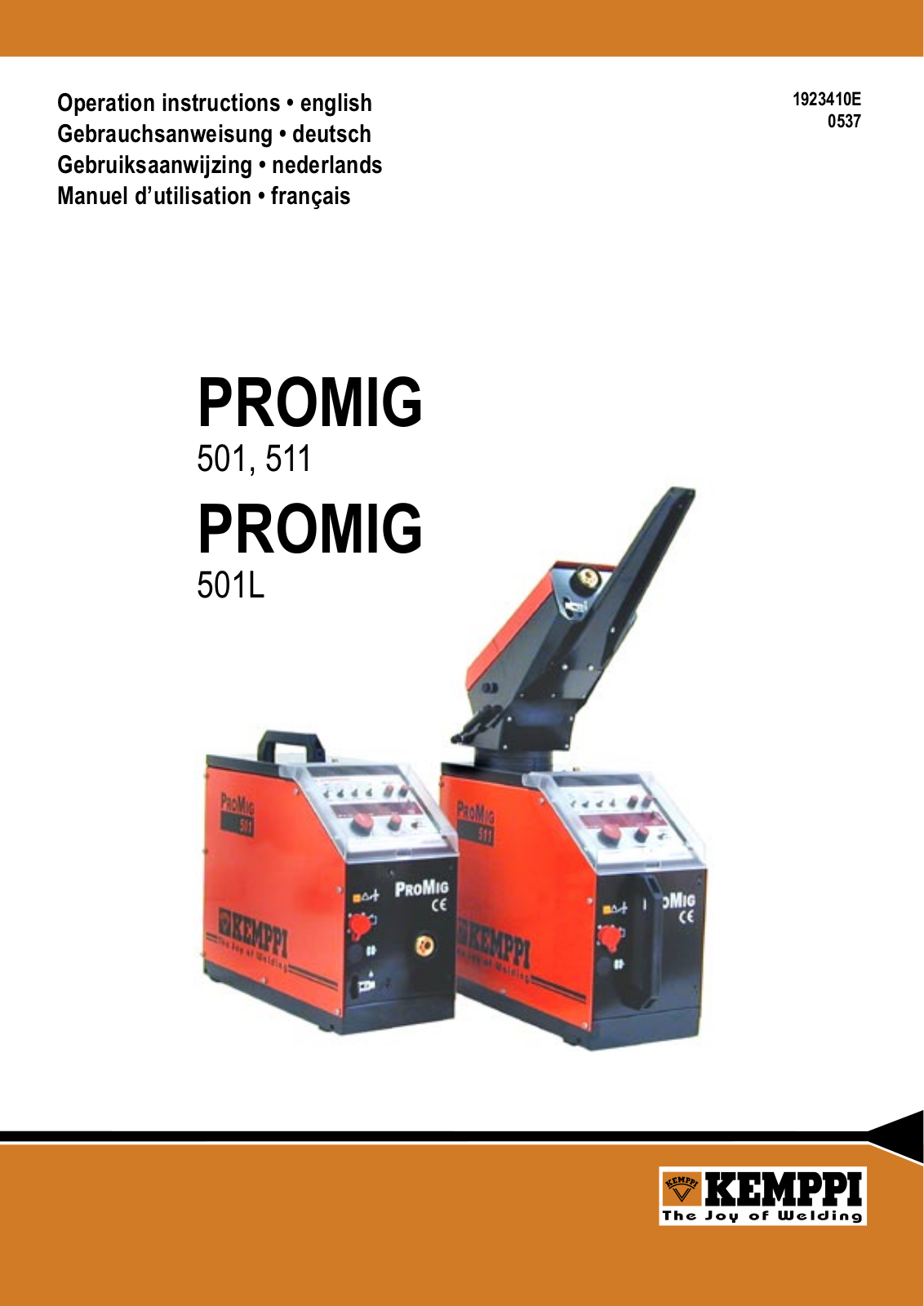 Kemppi Protig 501L User Manual