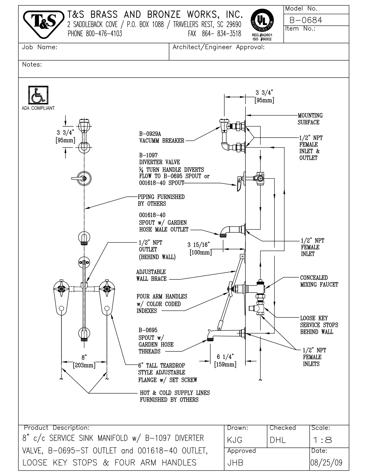 T&S Brass B-0684 User Manual