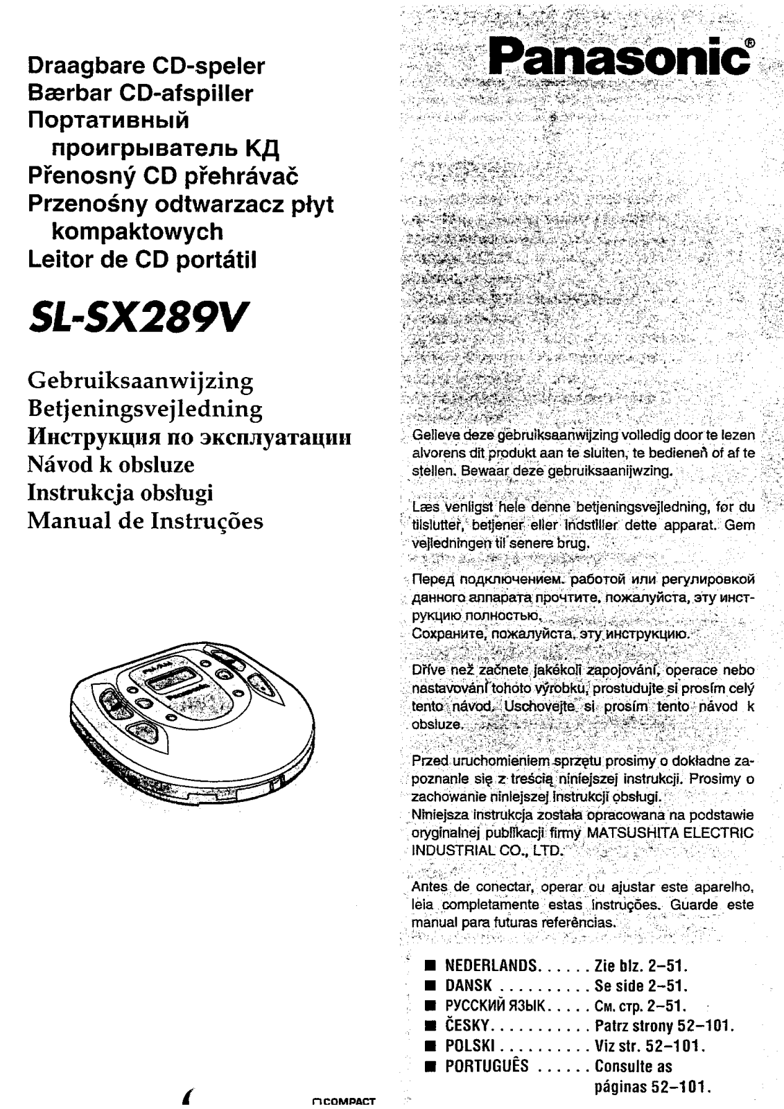 Panasonic SL-SX289V Operating Instruction