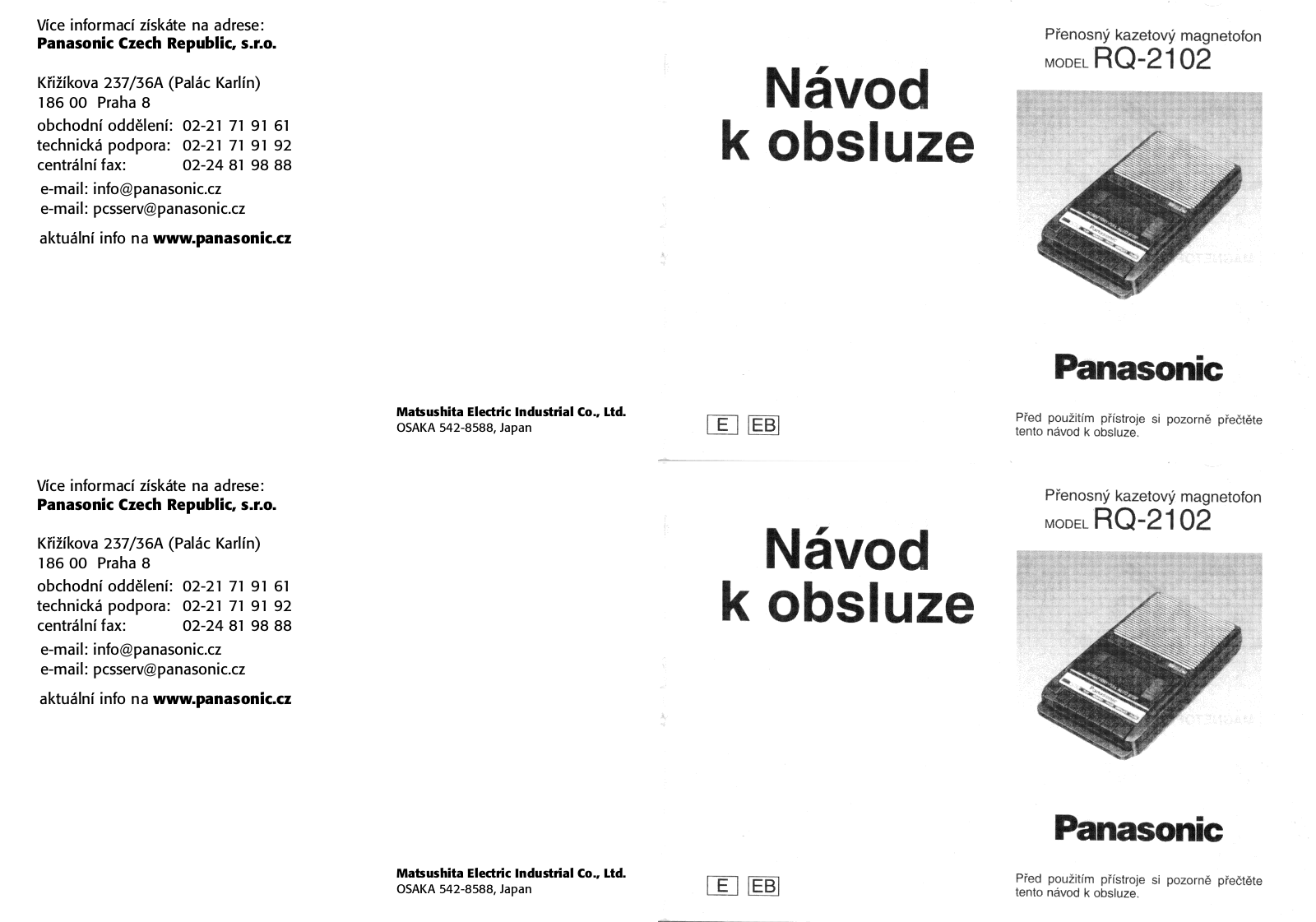 Panasonic RQ-2102E9 User Manual