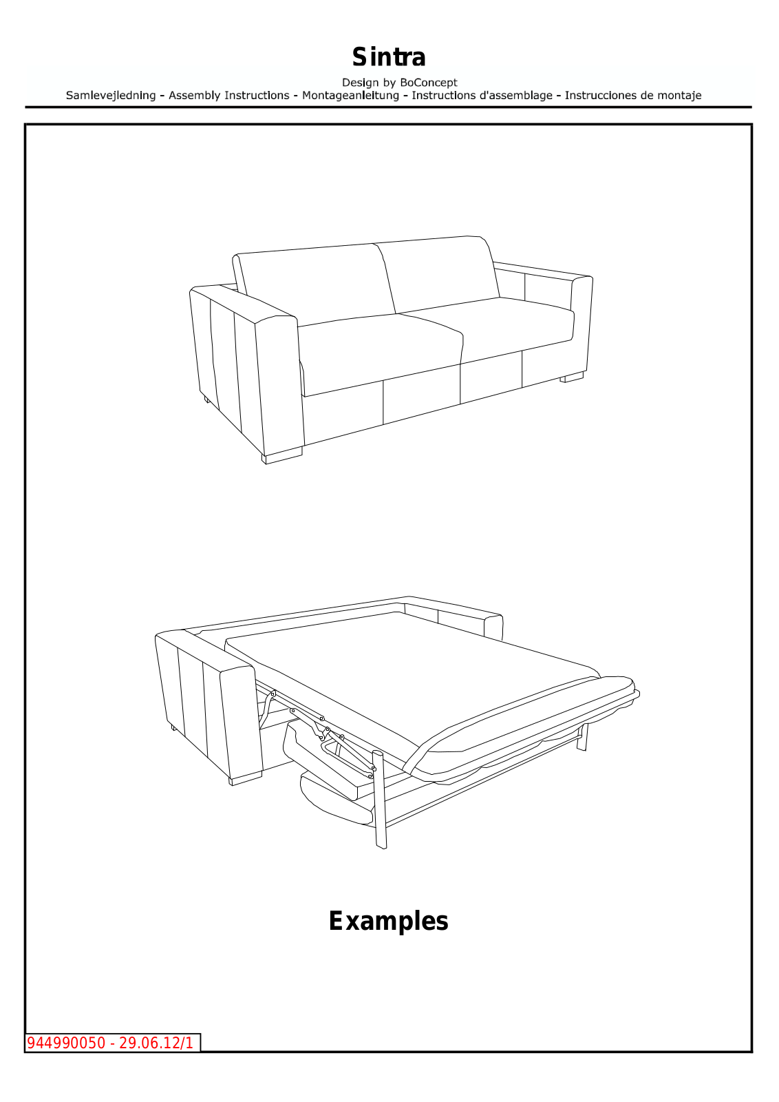 BoConcept Sintra Assembly Instruction