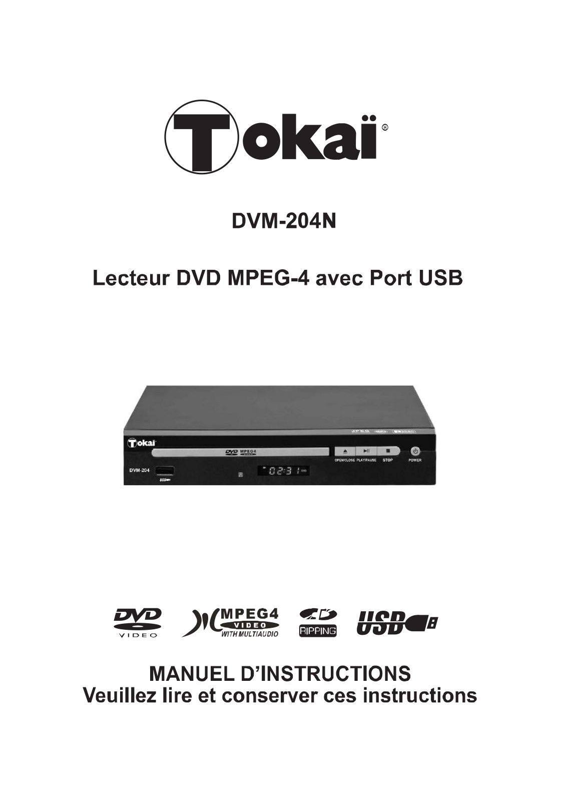 TOKAI DVM-204 User Manual