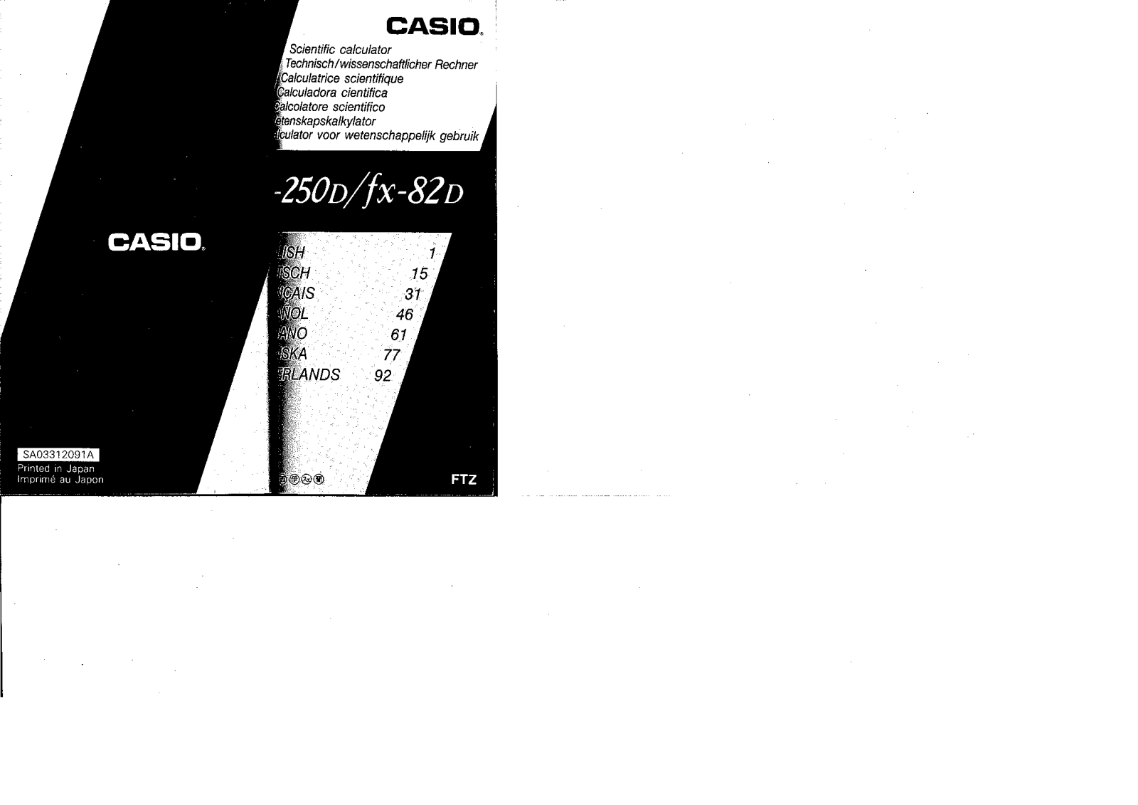 CASIO FX-82D User Manual