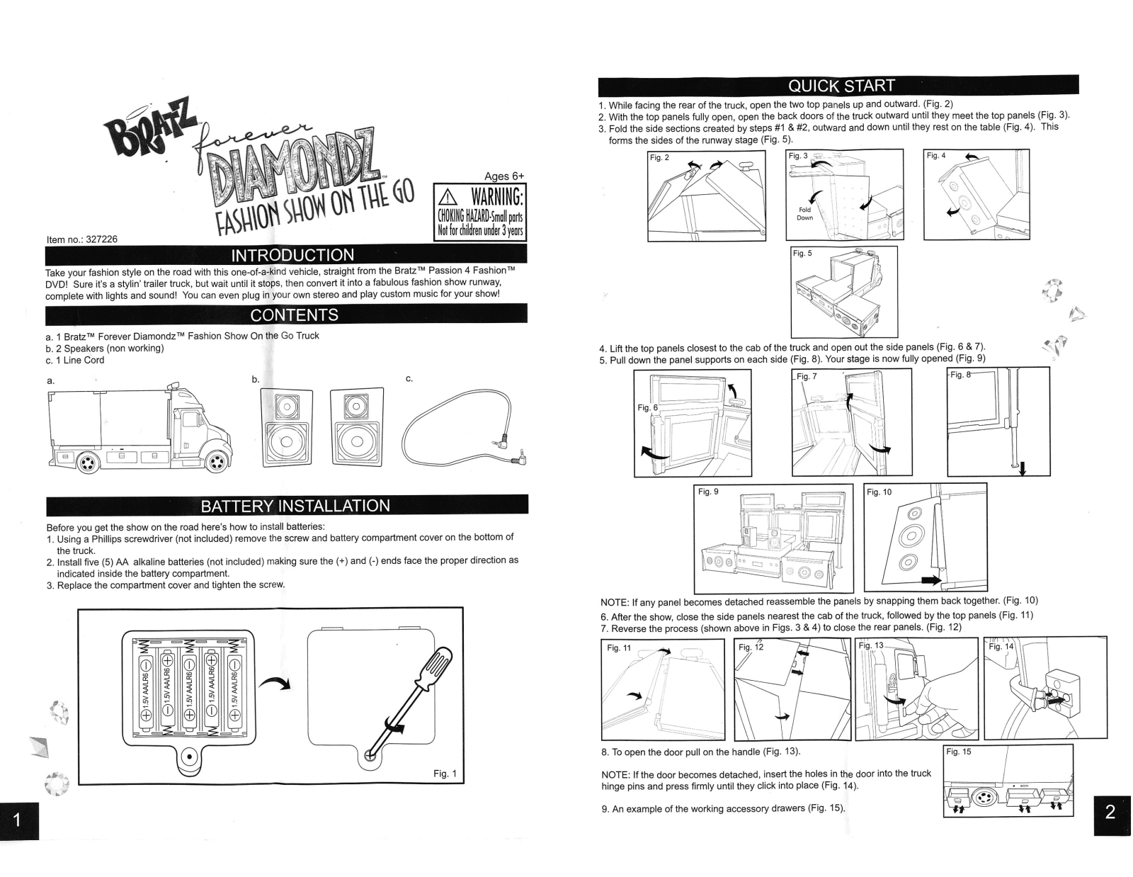 Mga Entertainment BRATZ FOREVER DIAMONDZ FASHION SHOW ON THE GO 1 2 User Manual