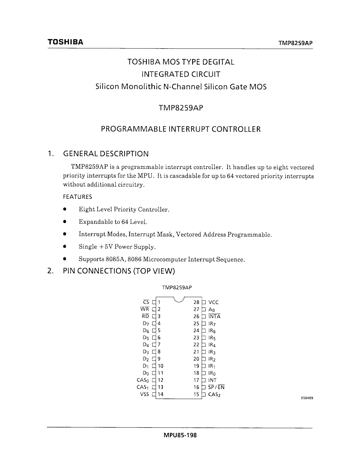 Toshiba TMP8259AP Datasheet