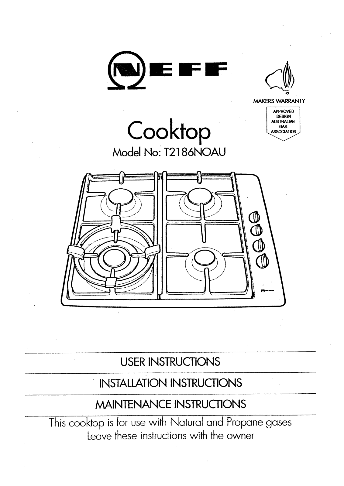 Neff T2186 Instruction manual