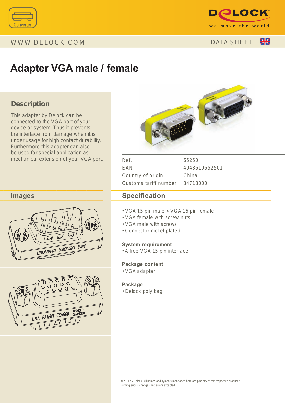 DeLOCK 65250 datasheet - ManualMachine.com