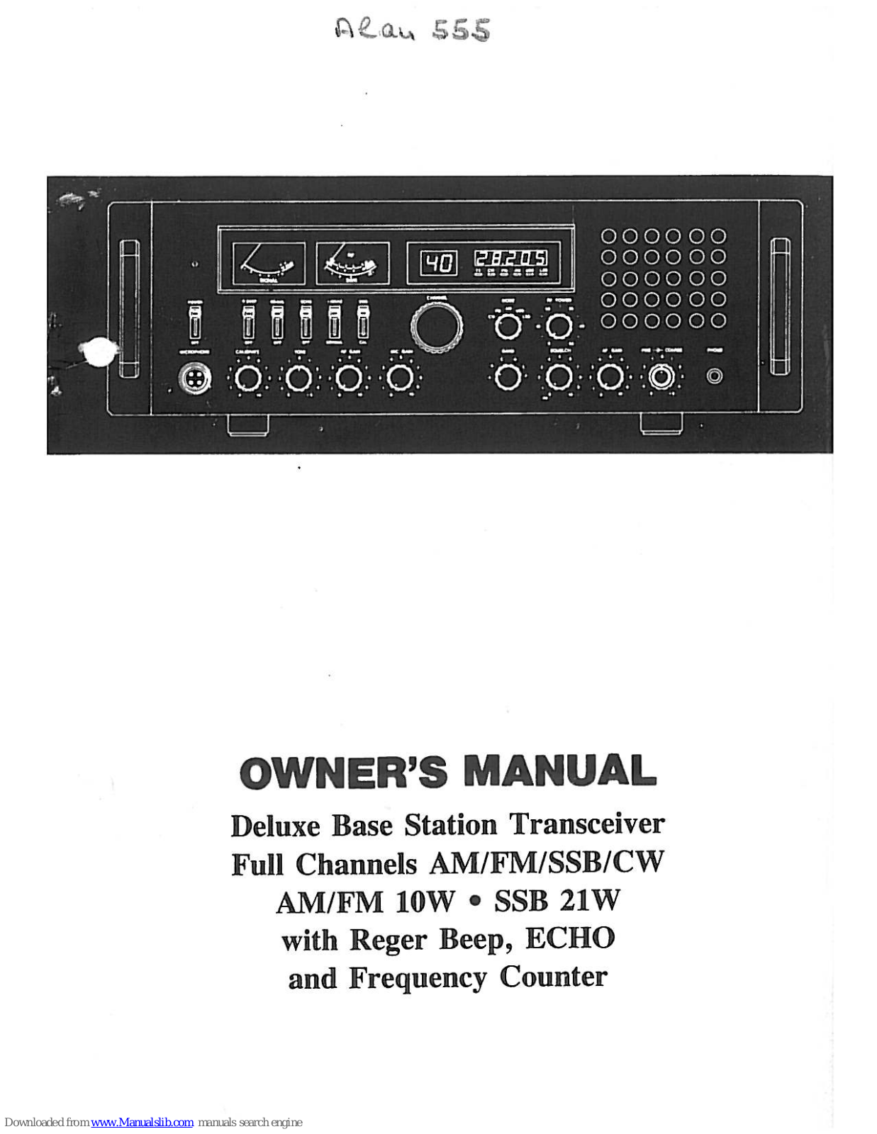 Alan 555 Owner's Manual