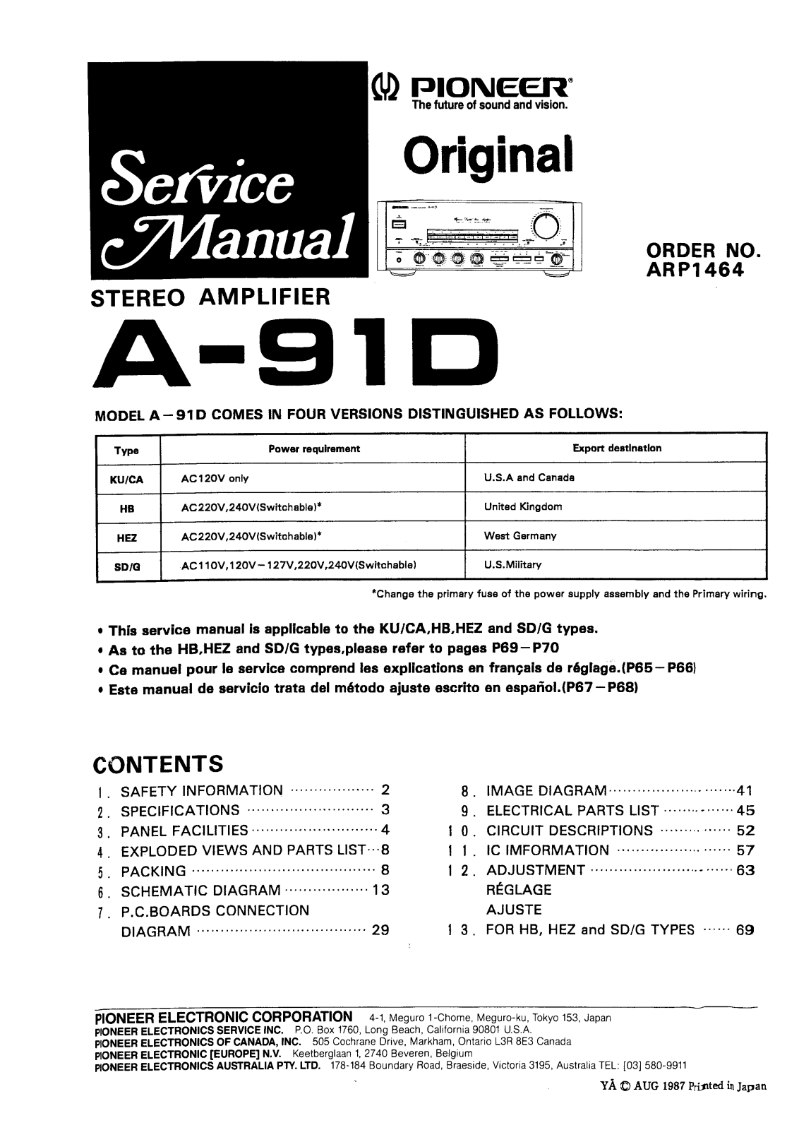 Pioneer A-91-D Service manual