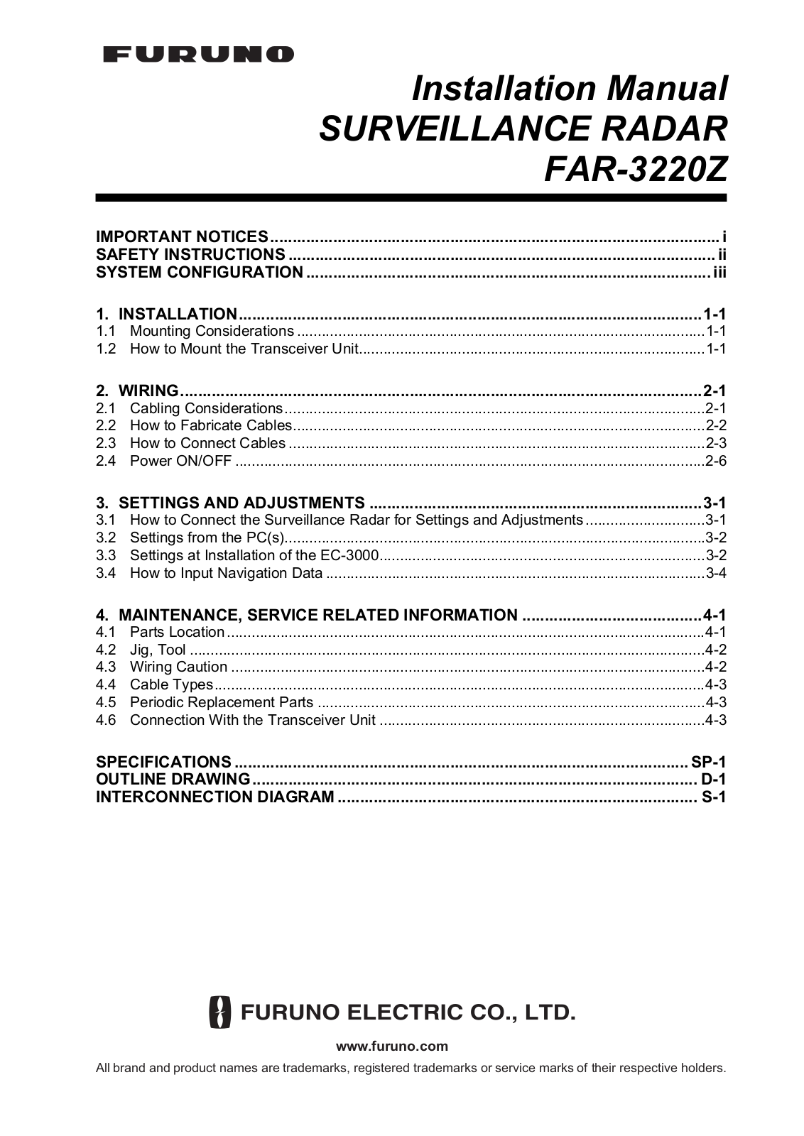 Furuno FAR-3220Z User Manual