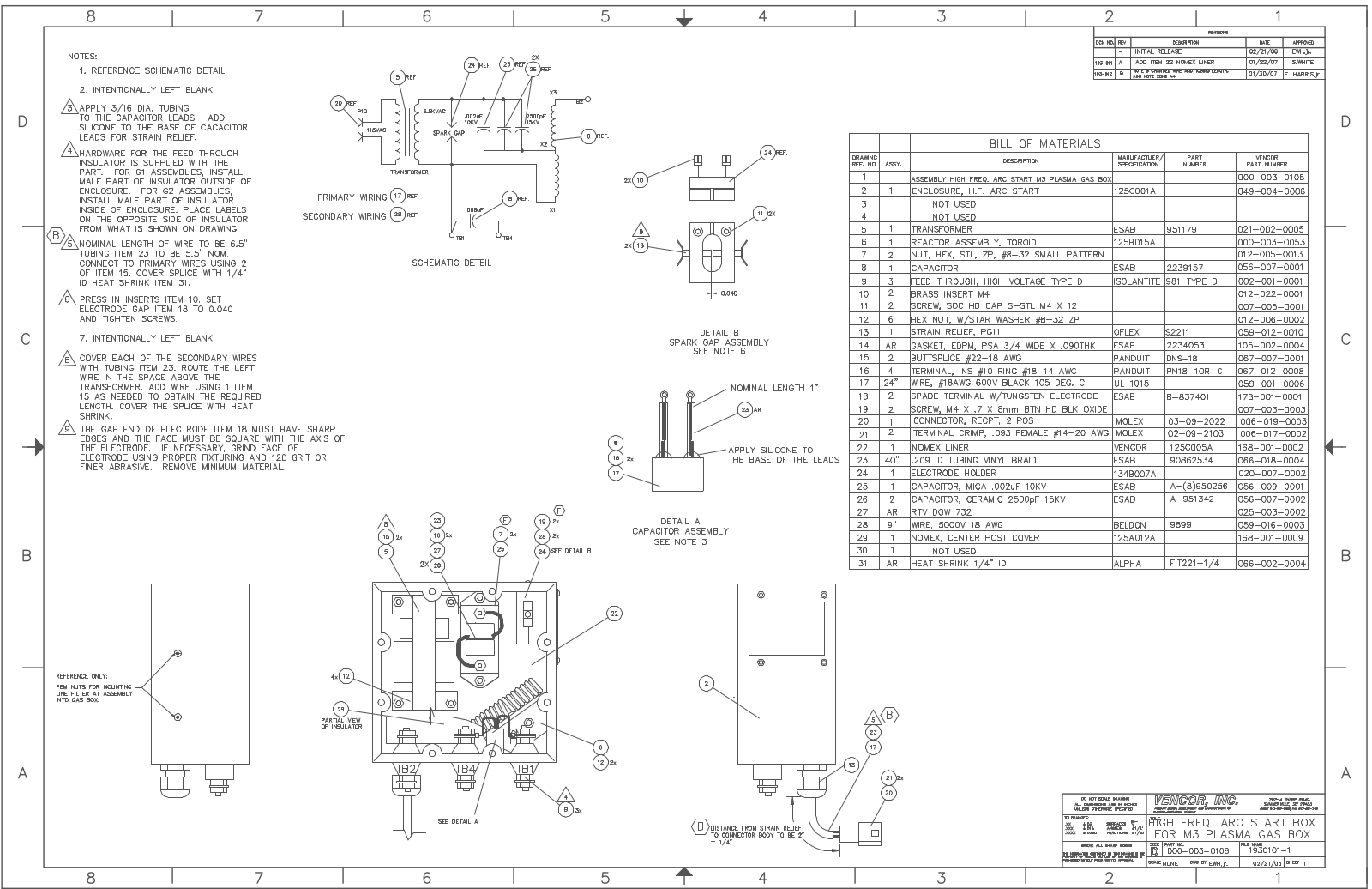 ESAB Schematic_Mech_Elec/m3 plasma Precision Plasmarc Plasma Gas Box & Shield Gas Box Instruction manual