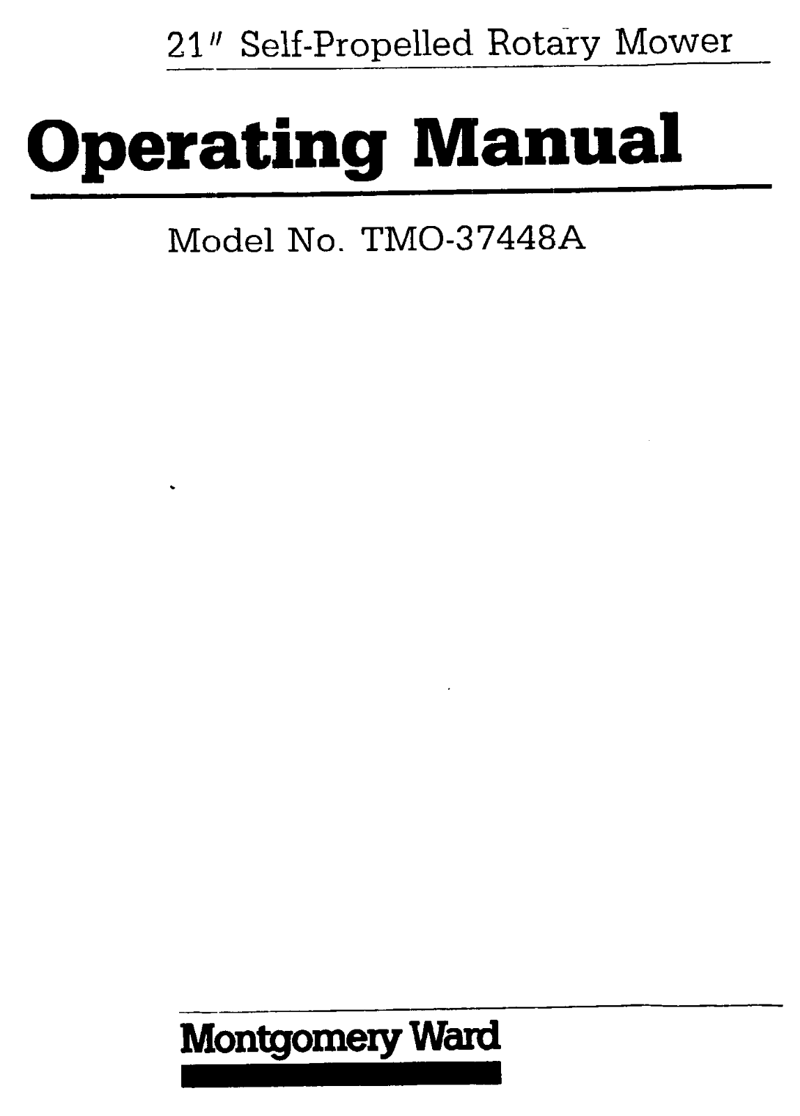 Montgomery Ward TMO-37448A User Manual