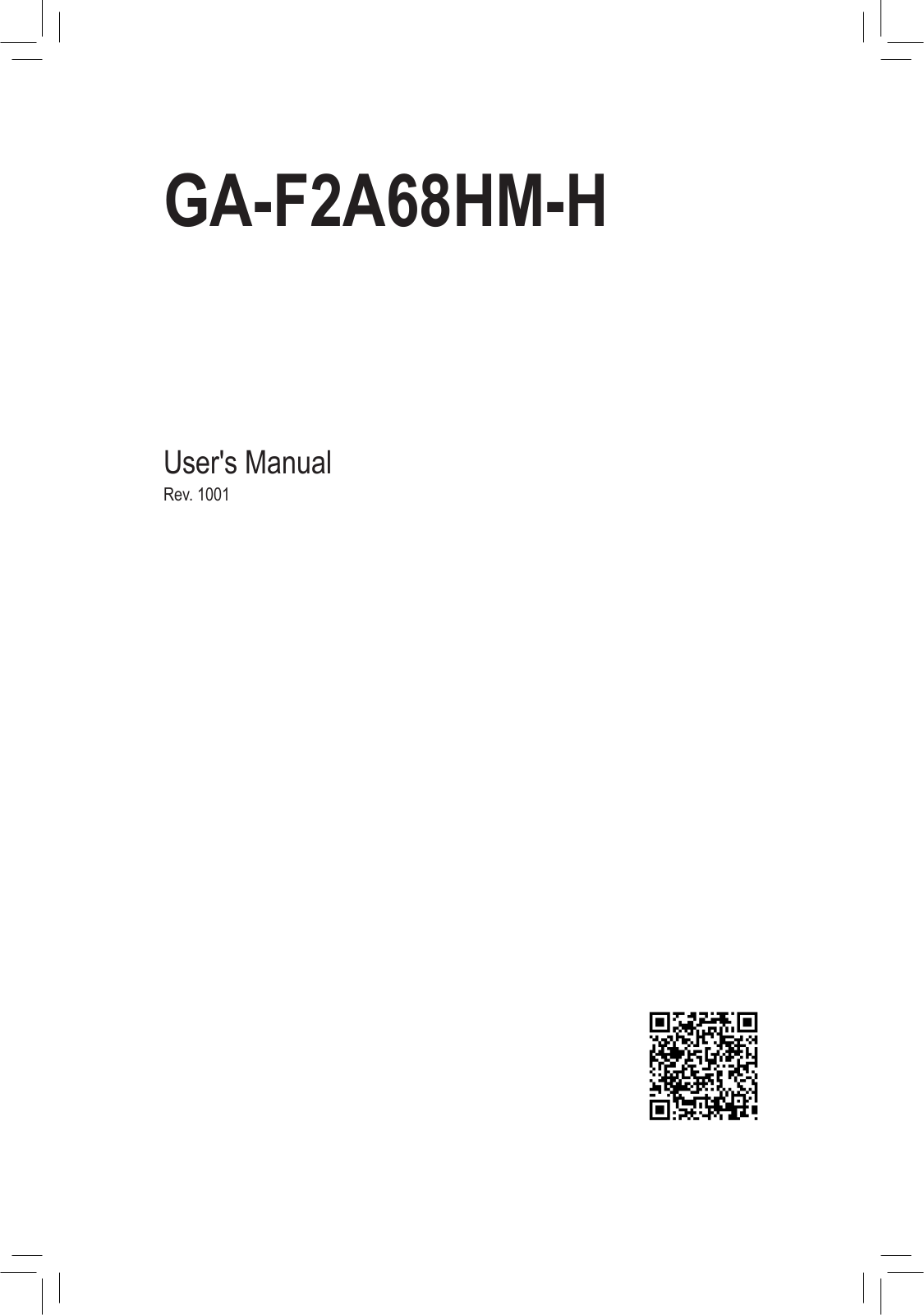 Gigabyte GA-F2A68HM-H Manual