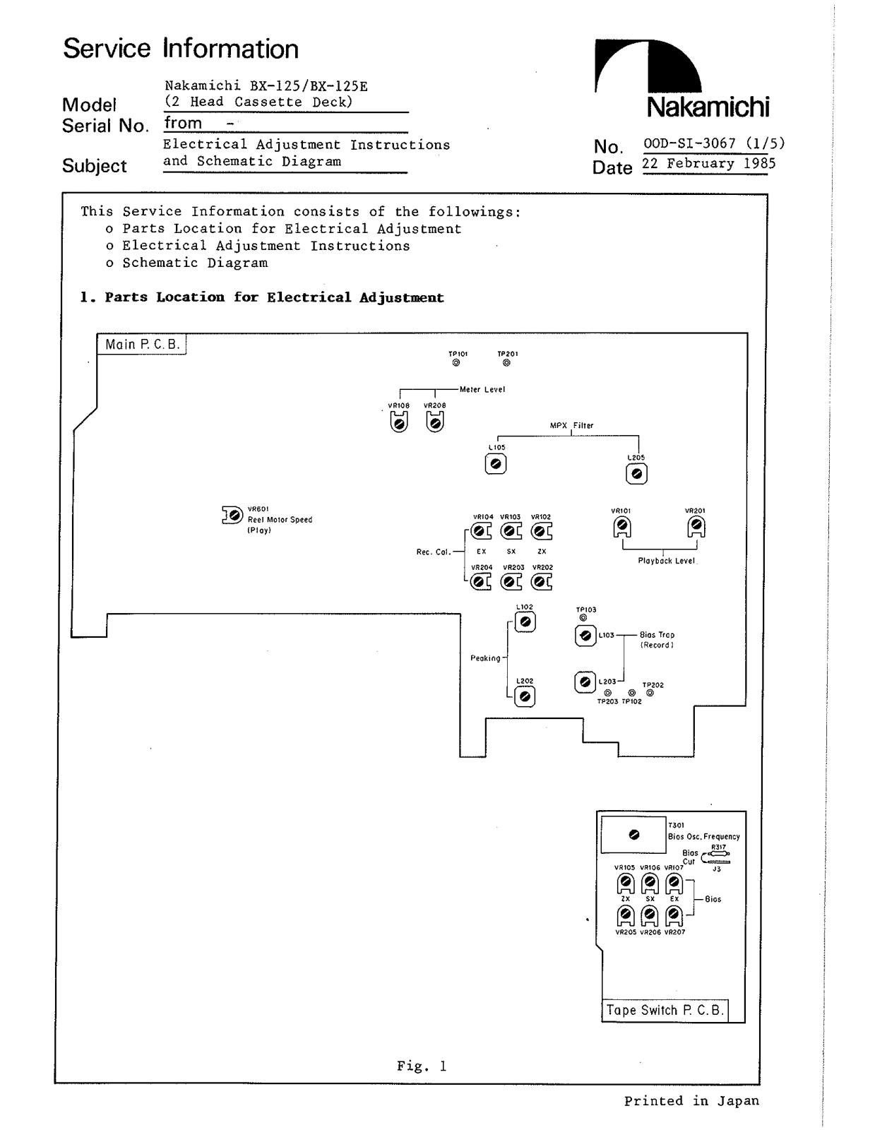 NAKAMICHI BX125-E Schematic