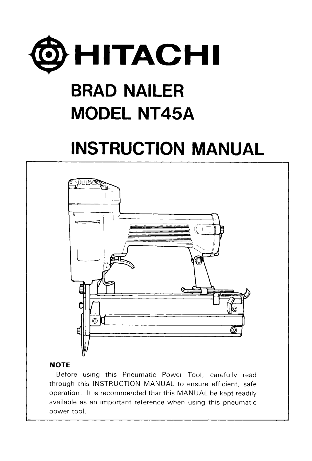 Hitachi NT45A User Manual