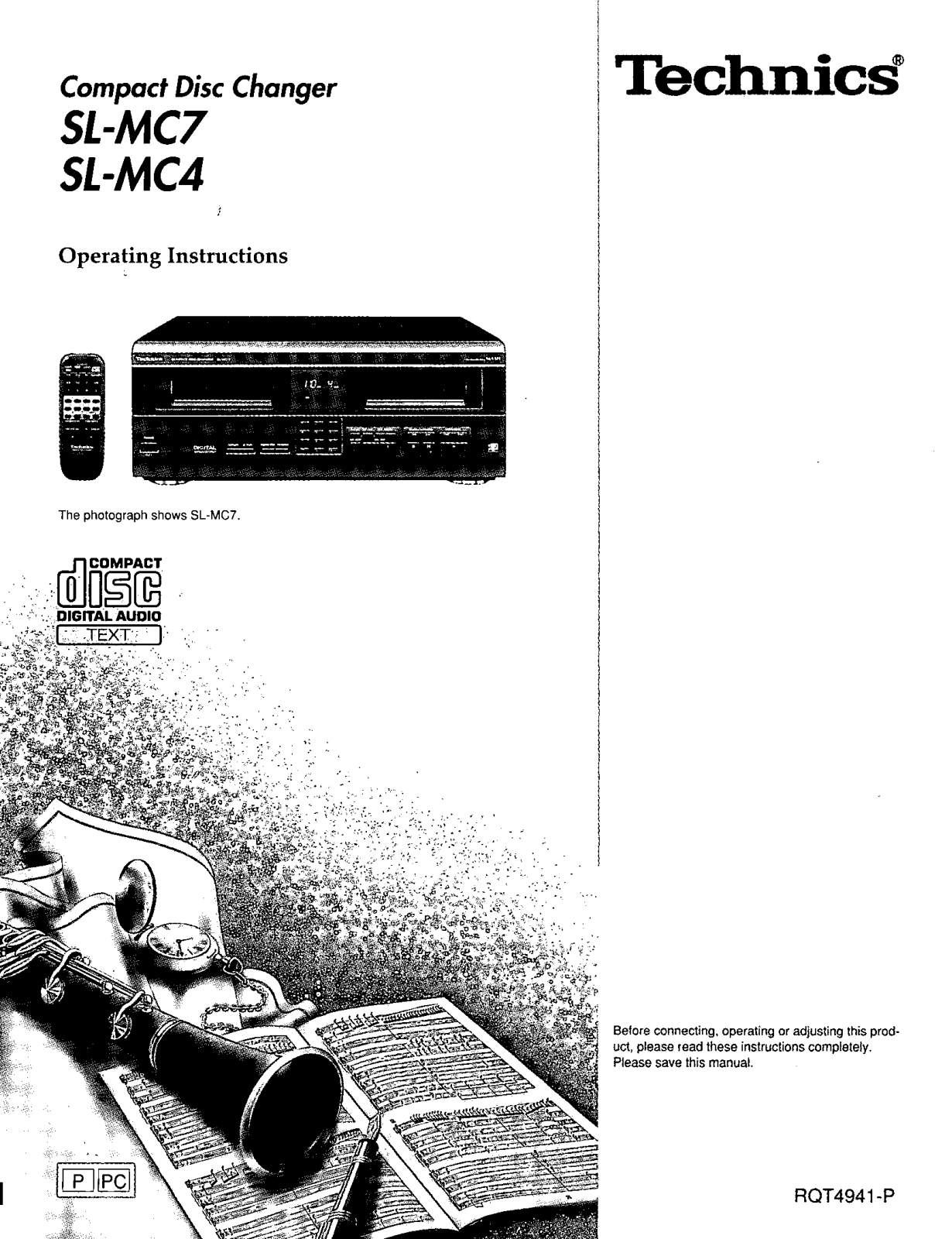 Technics SL-MC4, SL-MC7 User Manual