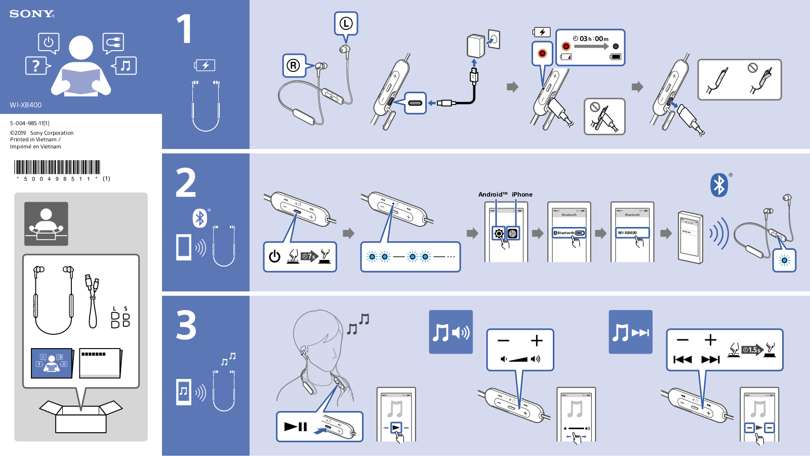 Sony WI-XB400B User Manual