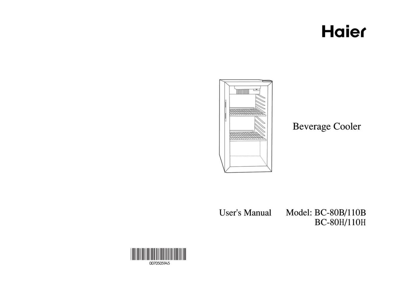 Haier BC-110B, BC-80H, BC-110H, BC-80B User Manual