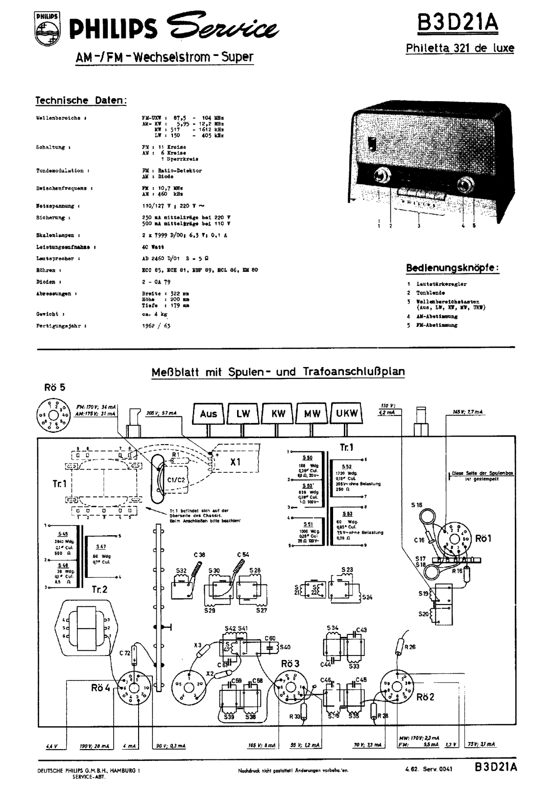 Philips B-3-D-21-A Service Manual