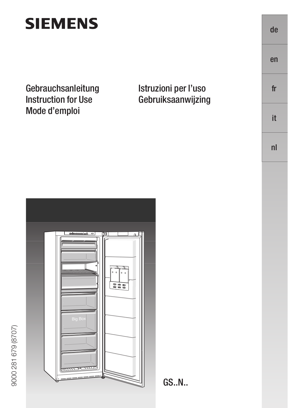 SIEMENS GS32NV90 User Manual