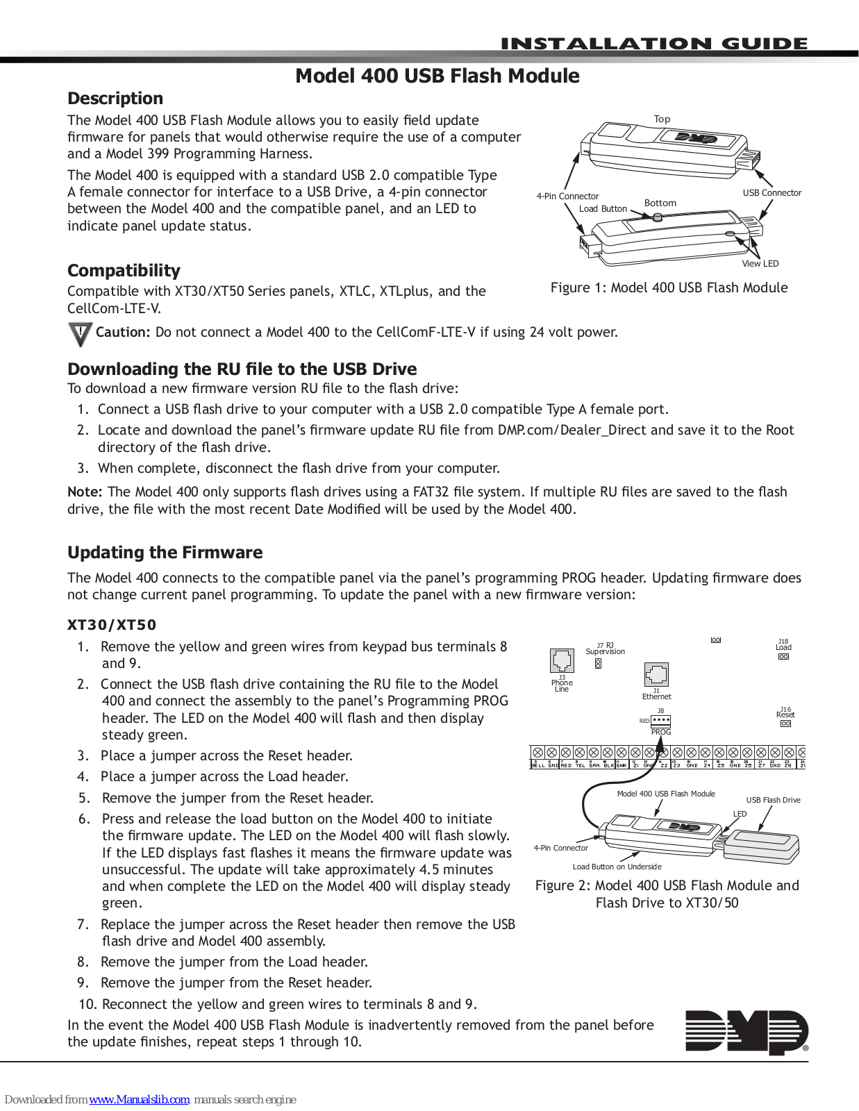 DMP Electronics 400 Installation Manuals