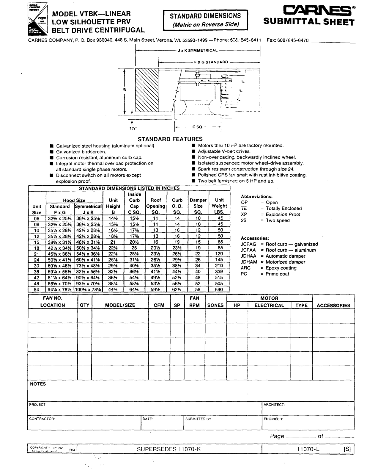 Carnes VTBK User Manual - ManualMachine.com