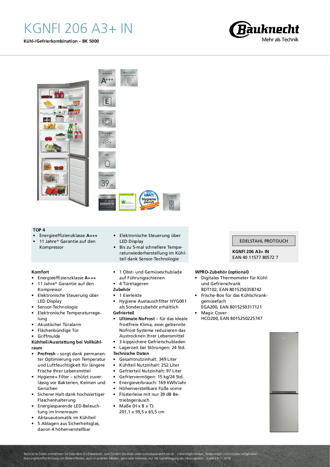 Bauknecht KGNFI 206 A3+ IN User Manual