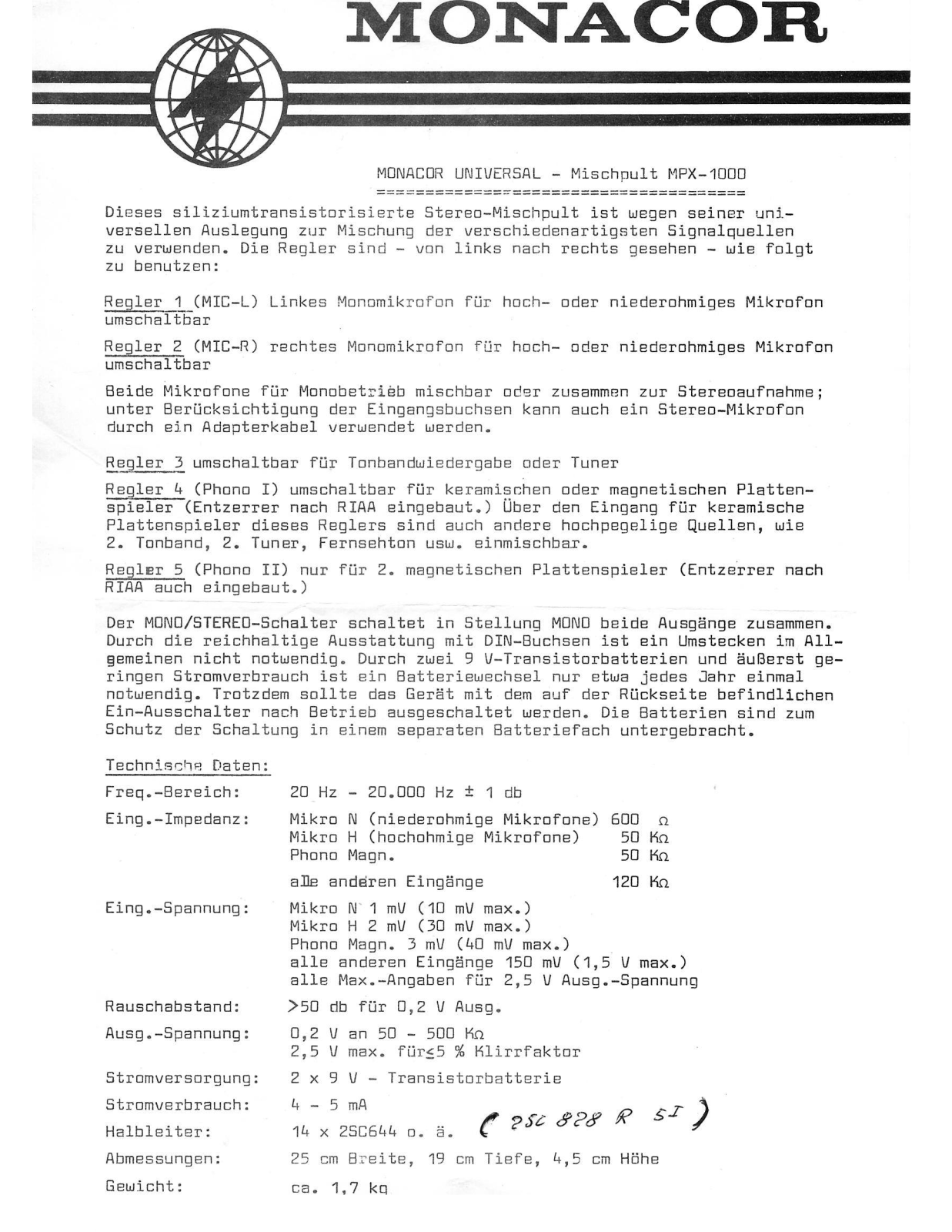 Monacor MPX-1000 User guide - ManualMachine.com