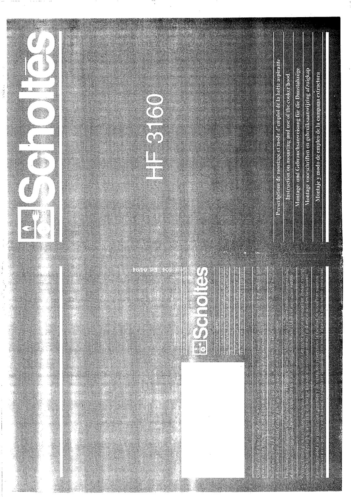 Scholtès HF 3160 User Manual