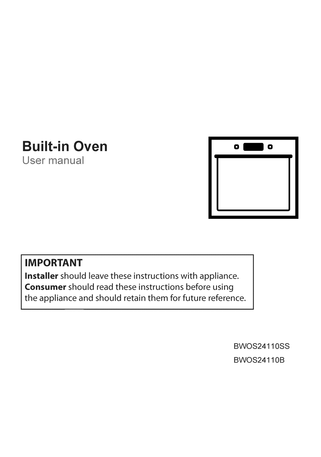 Blomberg BWOS24110B User Manual