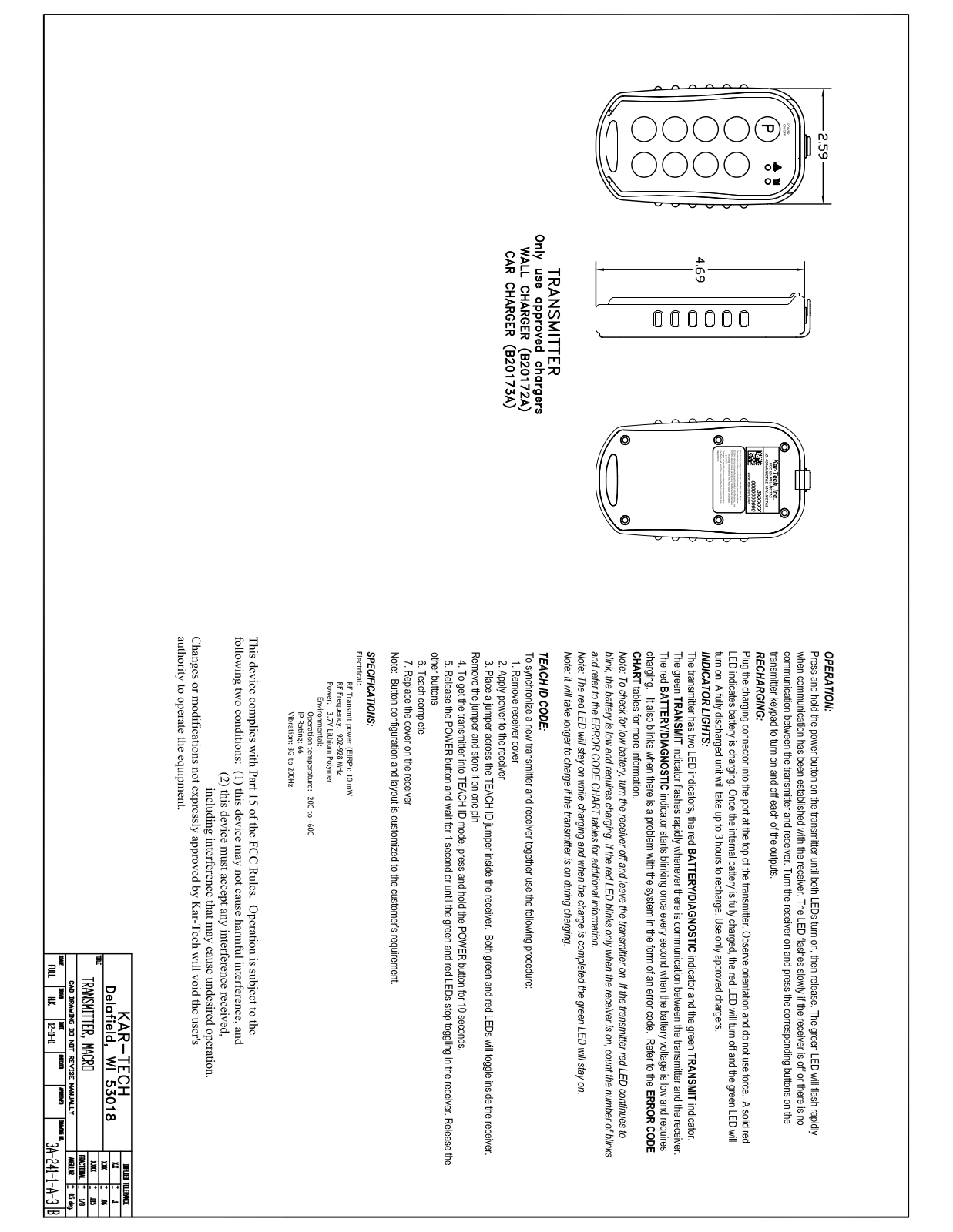 Kar Tech MCTA2 Users Manual