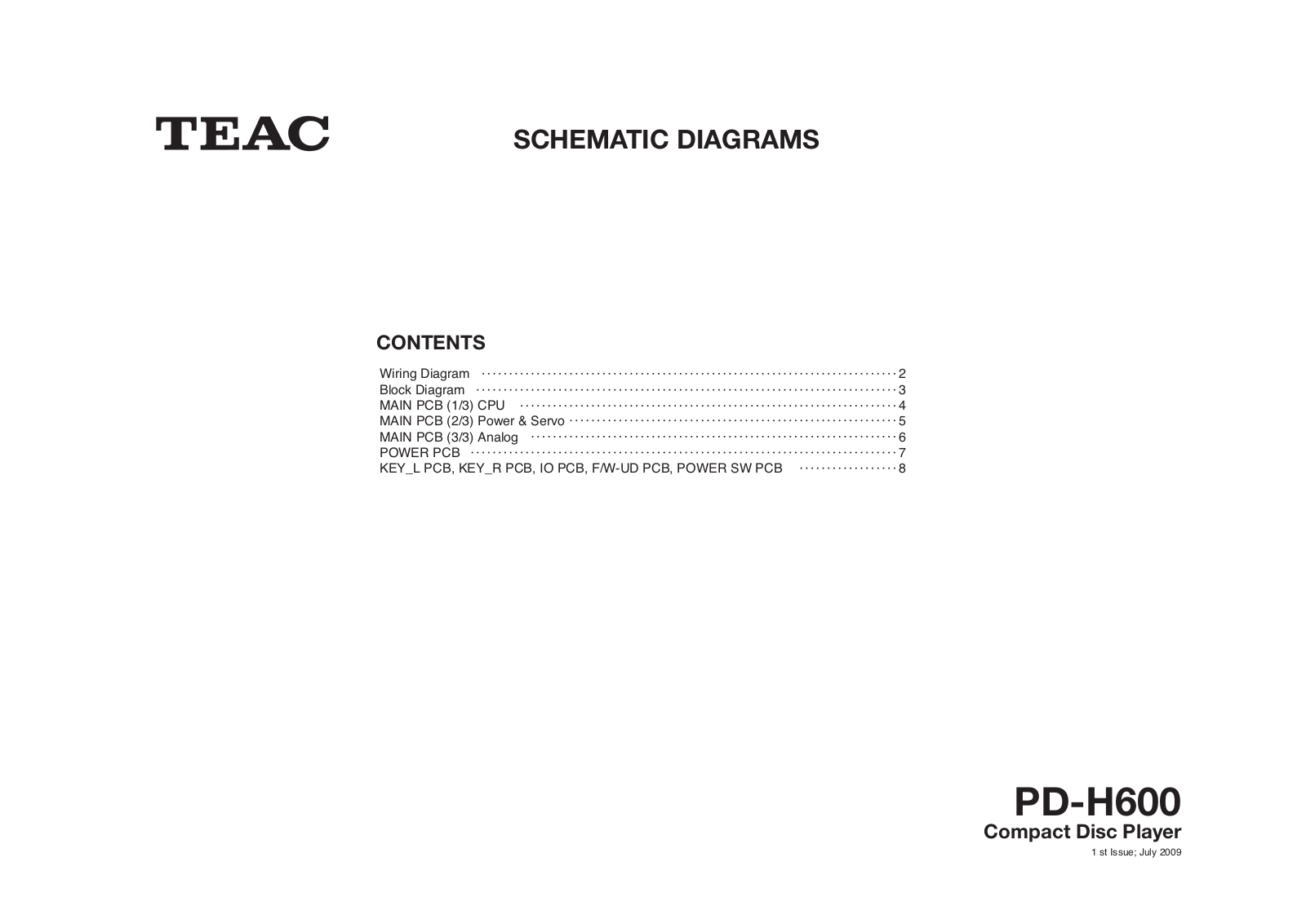 TEAC PDH-600 Schematic