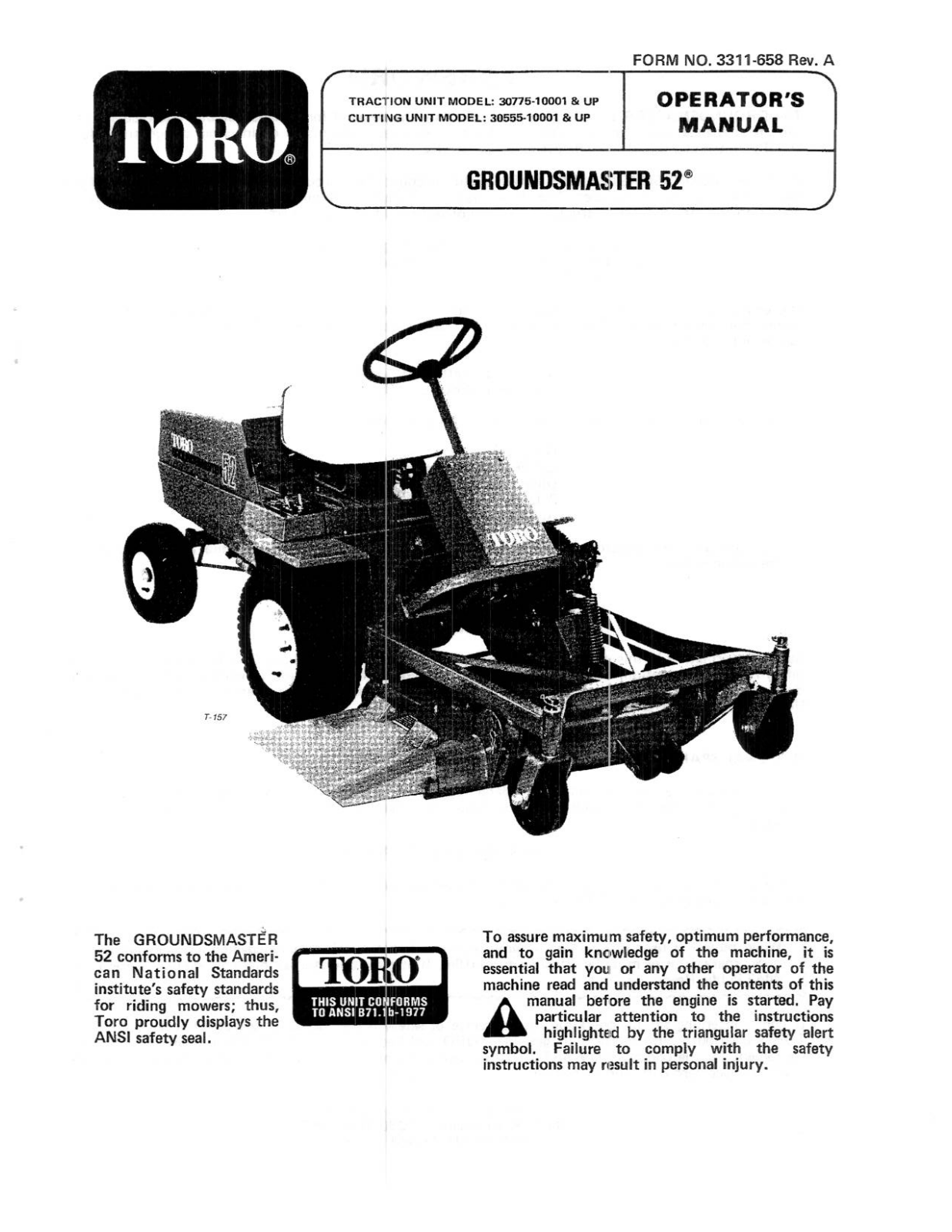 Toro 30555, 30775 Operator's Manual