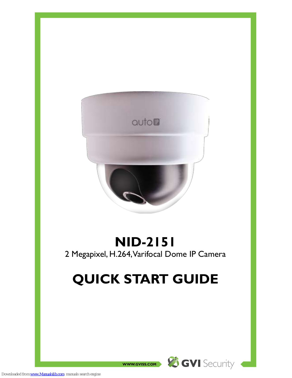 GVI Security NID-2151, GV-NC-201VA Quick Start Manual