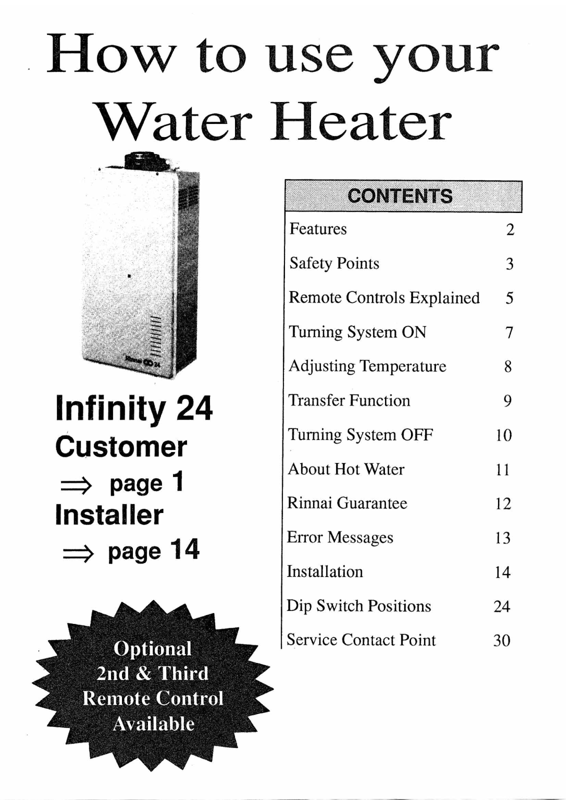 Rinnai Infinity 24i Installation Manual